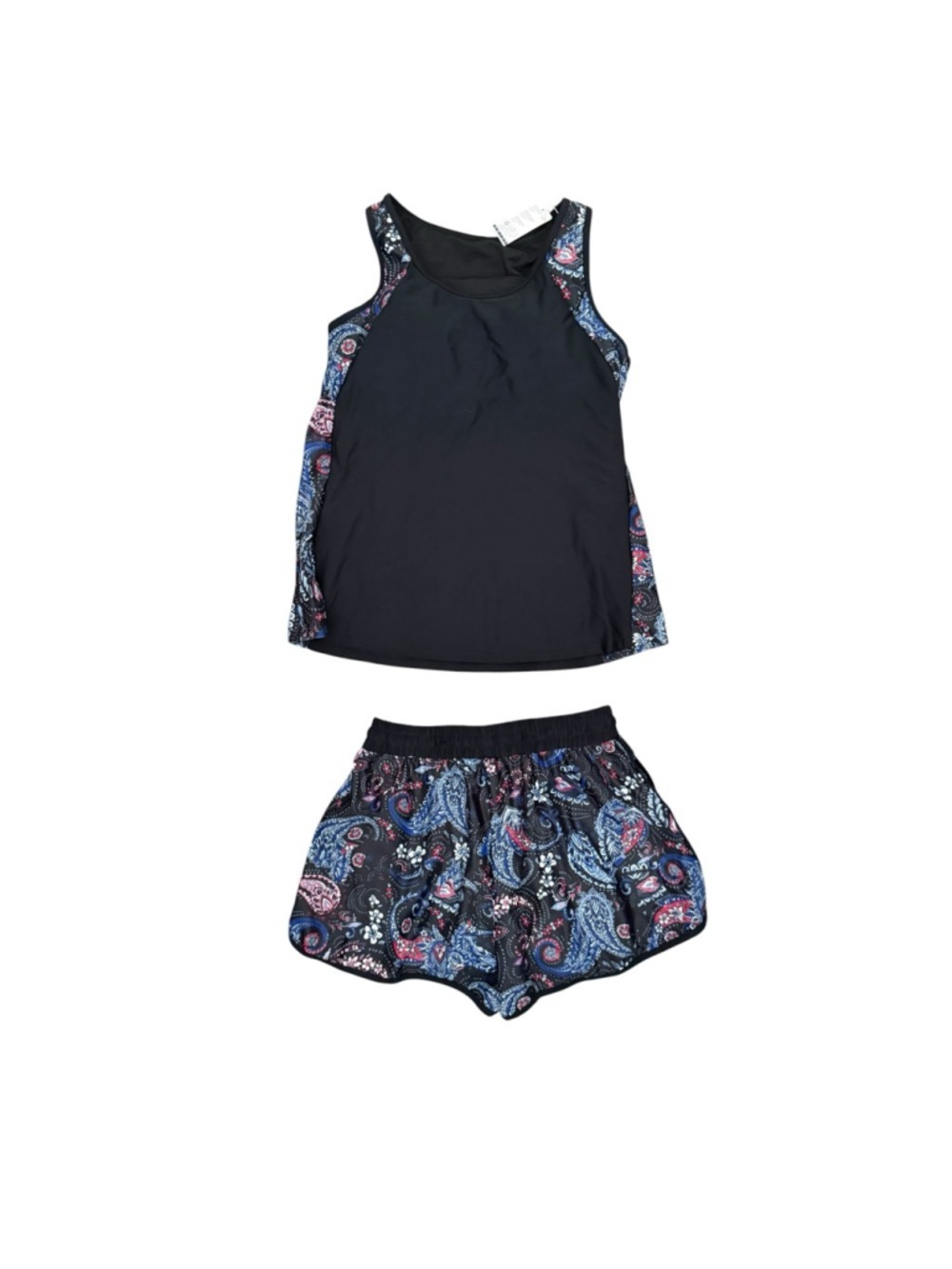 Summer Mae Tankini Swim Set Paisley Shorts Size 10 - Picture 3 of 5